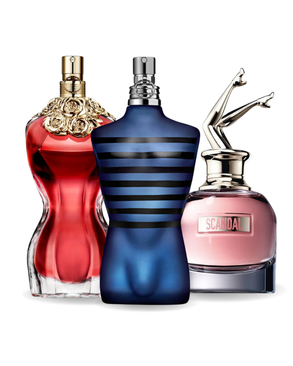 Conjunto 3 perfumes LA BELLE, ULTRA MALE, Gaultier SCANDAL 100ml