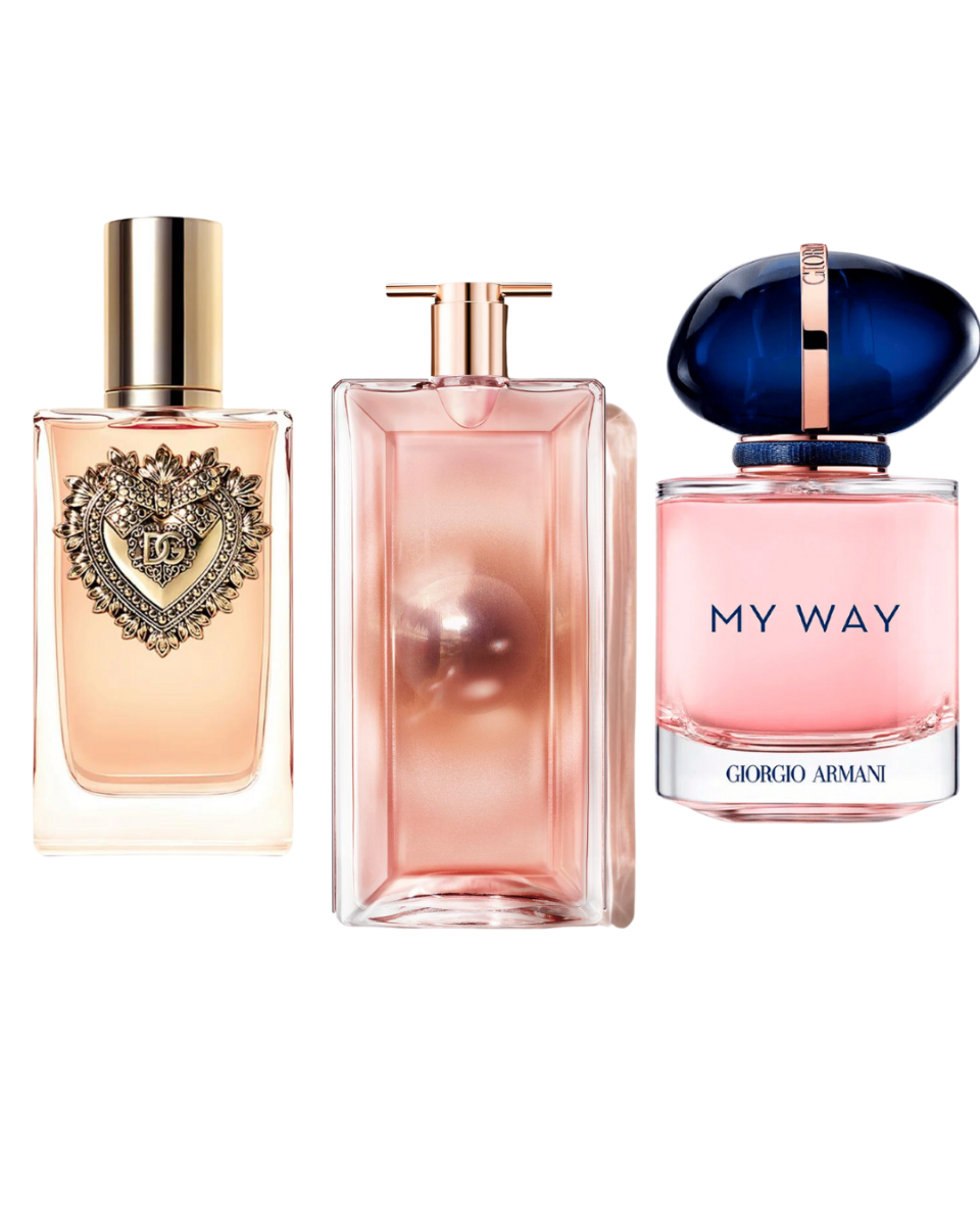 Combo 3 perfumes Dolce  Gabanna Devotion, My Way Giorgio Armani, Lancôme Idôle 100ml