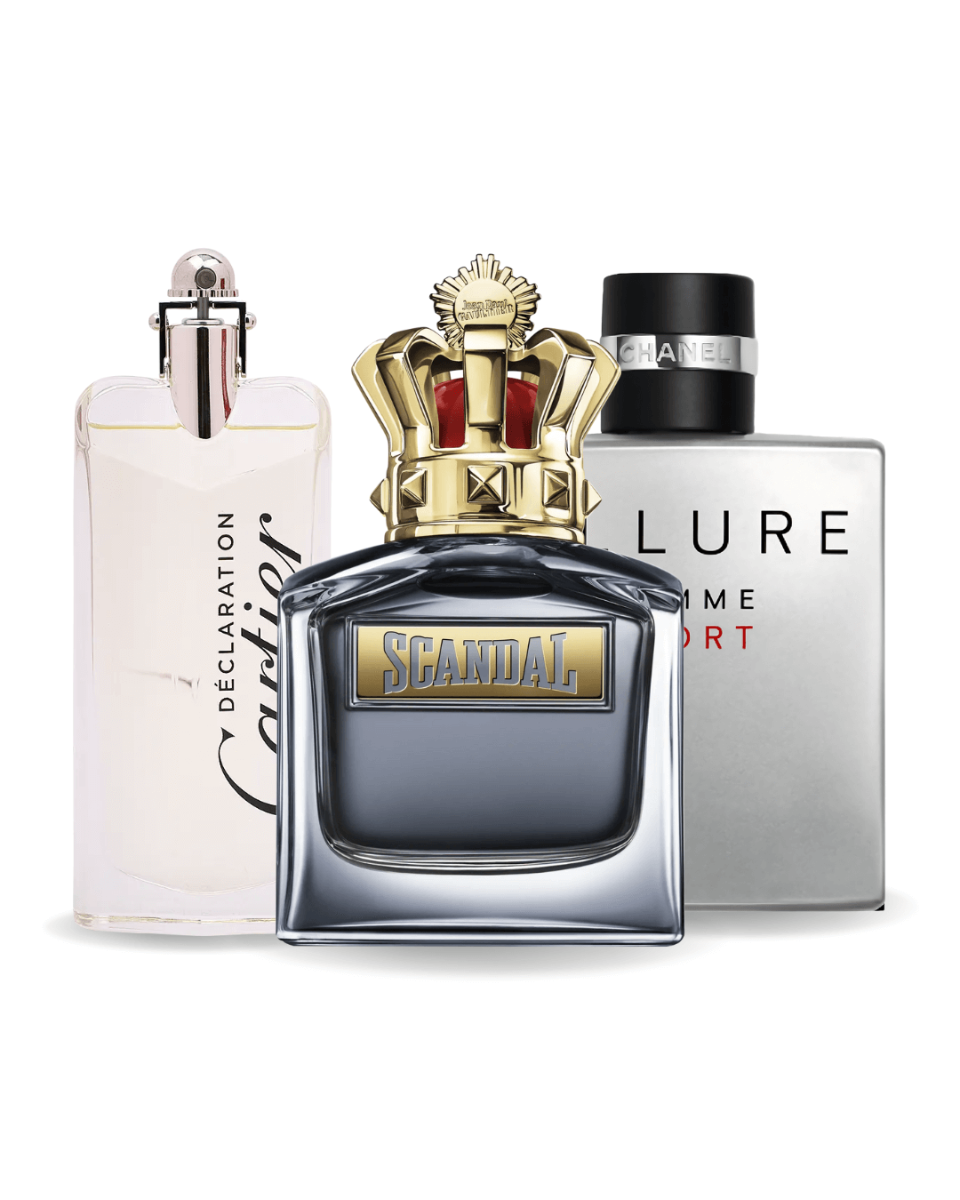 Combo 3 perfumes Allure Homme Sports, Jean Paul Gaultier Scandal, Cartier Declaration 100ml
