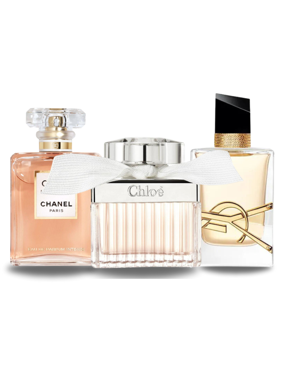Combo 3 perfumes Chanel COCO MADEMOISELLE, Yves Saint Laurent LIBRE e CHLOÉ 100ml