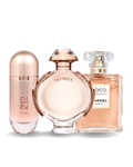 Combo 3 perfumes Carolina Herrera 212 VIP ROSÉ, Paco Rabanne OLYMPÉA e Chanel COCO MADEMOISELLE